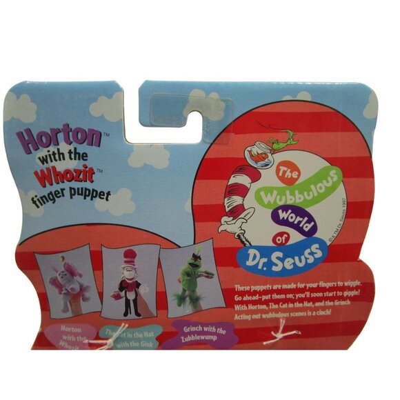 Dr. Seuss Horton With The Whozit Finger Puppet By Mattel - Picture 5 of 9